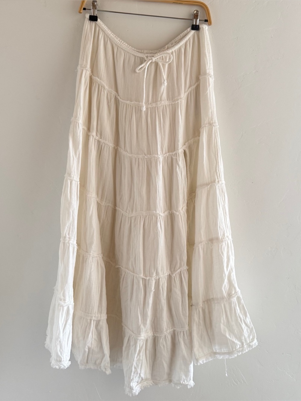 BDG Urban Outfitters White Cotton Gauze Tiered Maxi Midi Small
